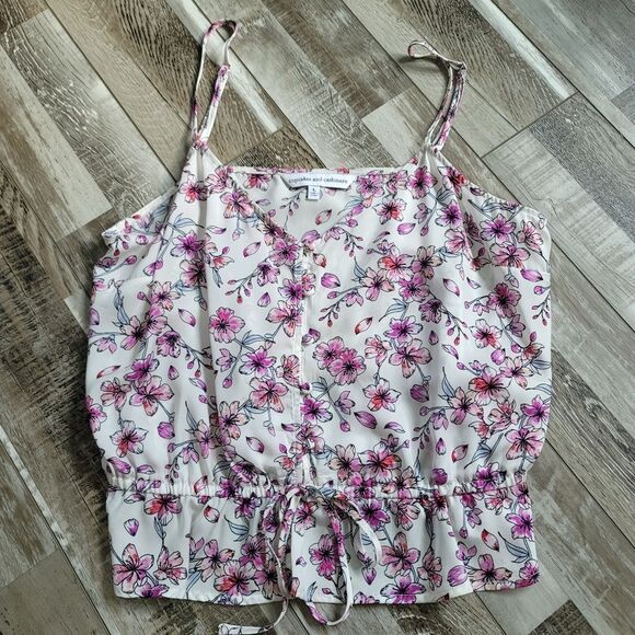 New Cupcakes and Cashmere Pink Floral Cortina Cami Size Large - Picture 2 of 9
